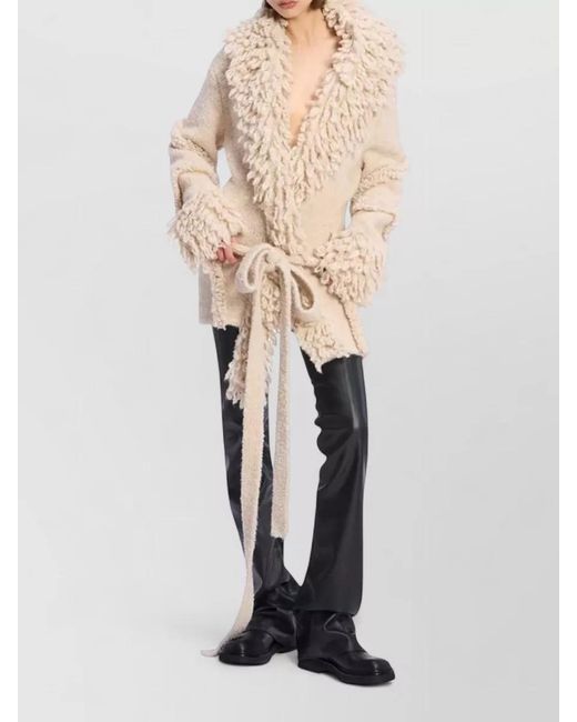 The Attico Natural Wrap Cardigan Coat Wool Alpaca Blend