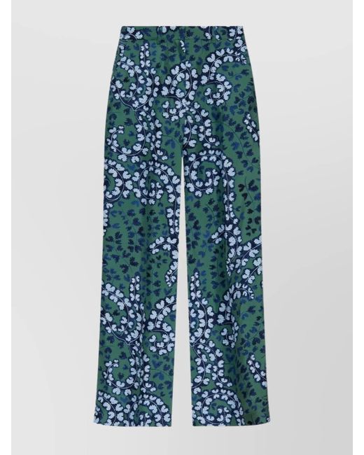 Lanvin Blue Silk Wide-Leg Trousers