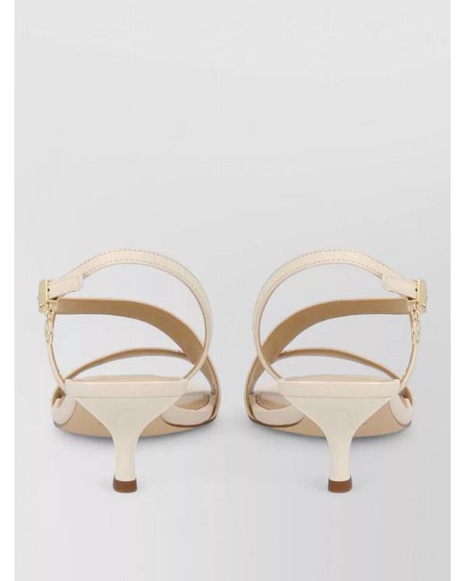Michael Kors Natural Kitten Heel Sandals Open Toe Ankle Strap