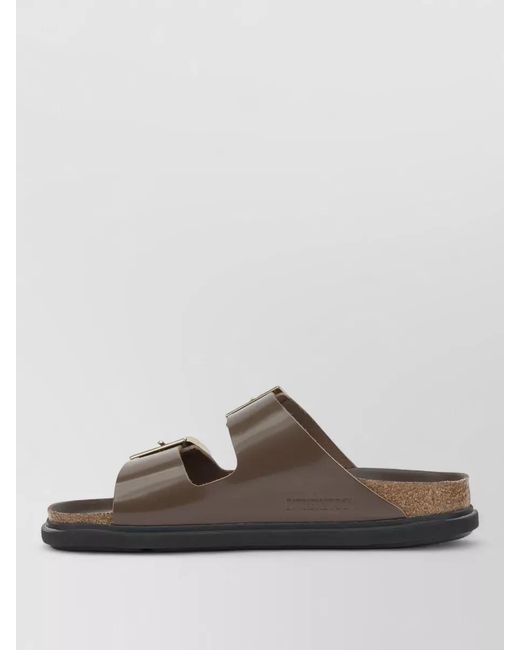 Birkenstock Brown Arizona Droplet Buckle Low Rubber Sandals