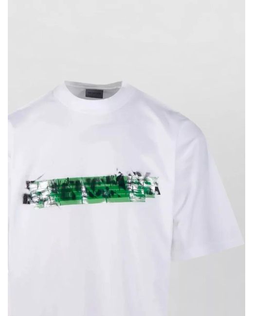 Balenciaga White Medium Fit T Shirt Crew Neck Print for men