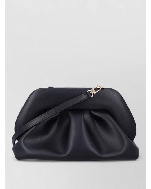 THEMOIRÈ Black Bios Medium Clutch Bag Removable Strap