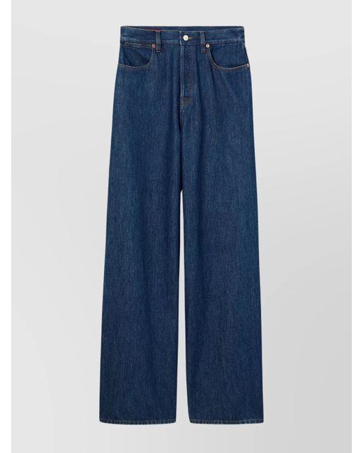 Gucci Blue Denim Wide-Leg Jeans