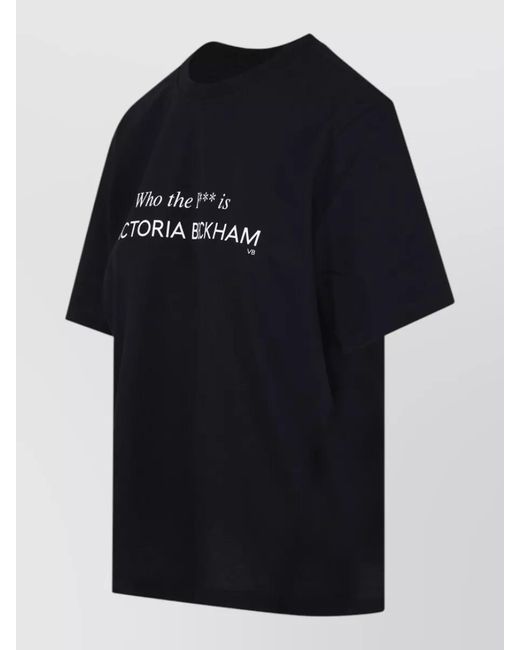 Victoria Beckham Black Organic Cotton Slogan T-Shirt