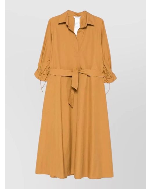 Max Mara Yellow Mxmmirto Long Coat Belt Raglan Sleeves