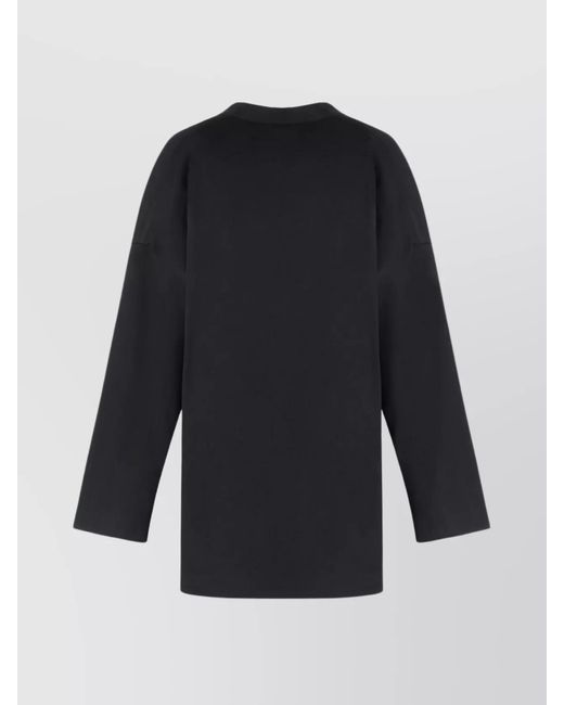 Totême Black Oversized Organic Cotton Cardigan