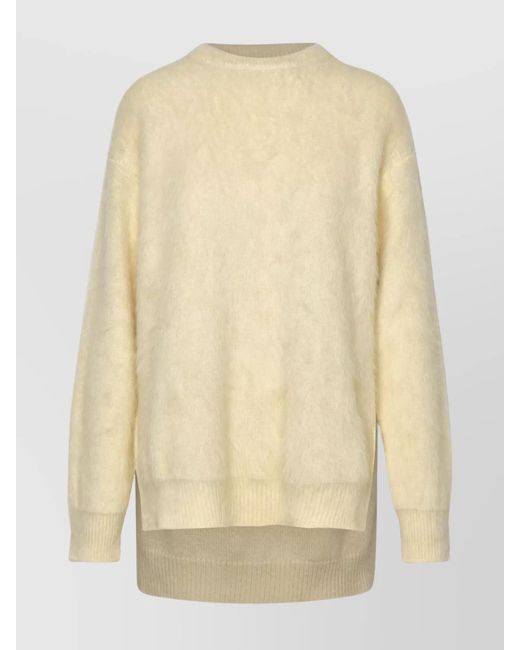 Jil Sander Natural Alpaca Wool Oversized Ribbed Jumper