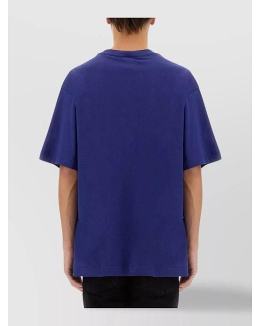 Versace Jeans Couture Blue Cotton Logo-Print T-Shirt for men