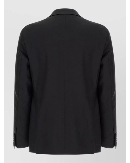 Tagliatore Black Virgin Wool Single Breasted Suit for men