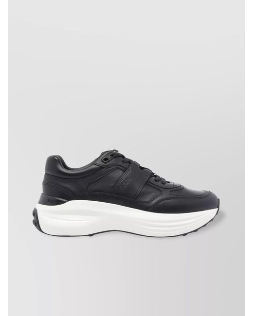 Tod's Gray Leather Low-Top Sneakers