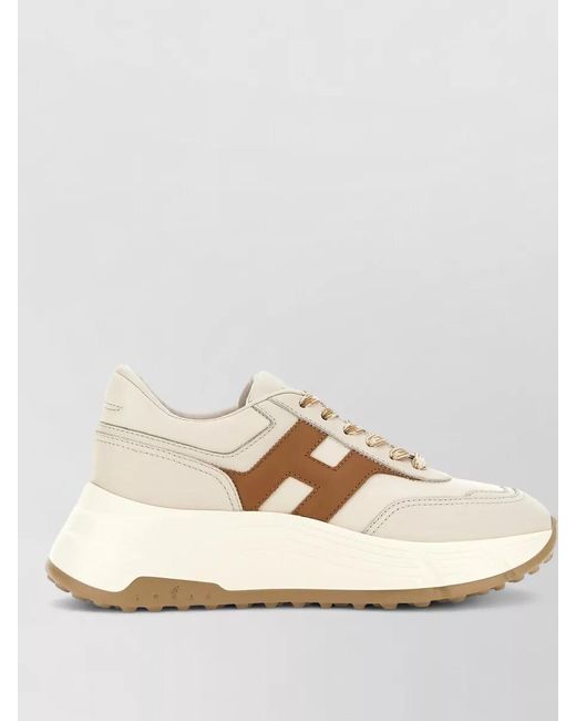 Hogan Natural Leather Low-Top Sneakers