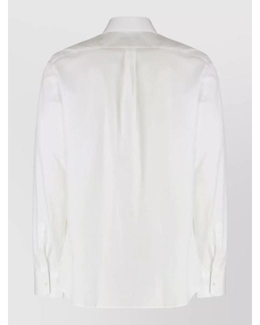 Dolce & Gabbana White Cotton Shirt Tailored Fit Back Pleat for men