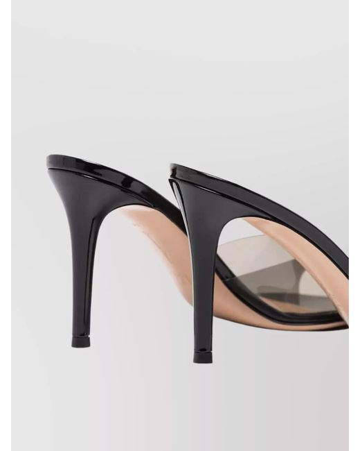 Gianvito Rossi Black Plexiglass Pointed-Toe Sandals