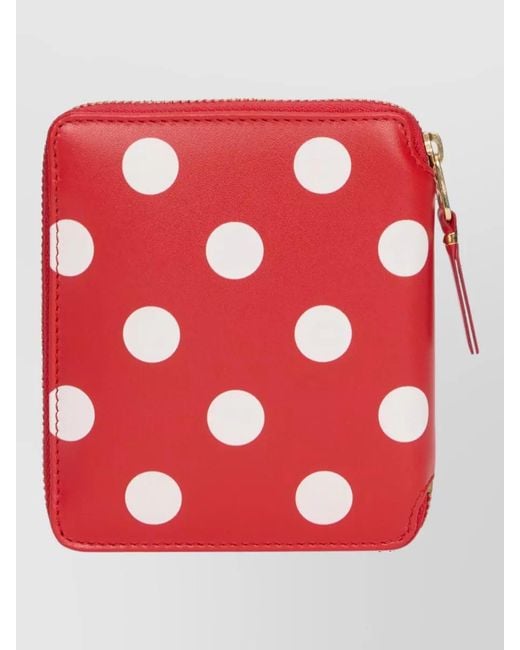 Comme des Garçons Red Leather Polka Dot Wallet