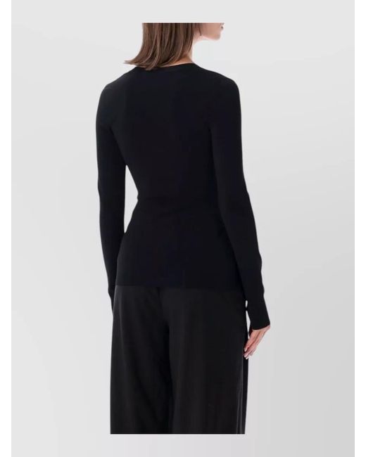 Stella McCartney Blue Fine-Knit Slim-Fit Scoop-Neck Long-Sleeve Top