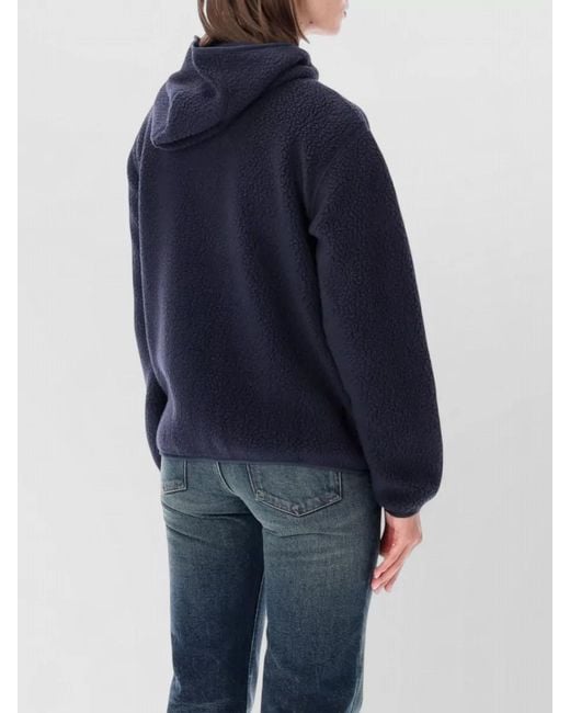 Patagonia Blue Recycled Fleece Hooded Zip-Up Coat