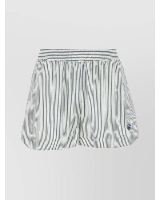 Stella McCartney Gray Embroidered Silk Knee-Length Shorts