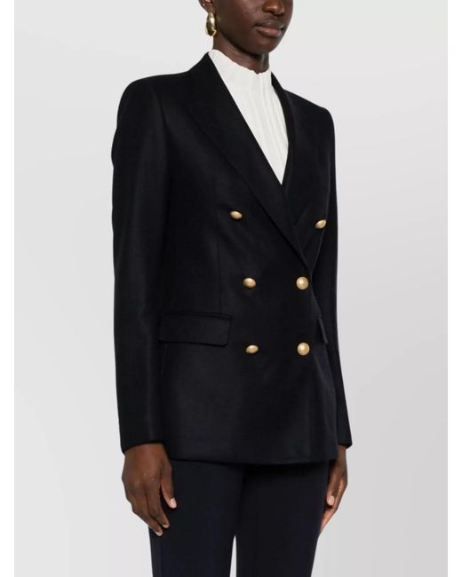 Tagliatore Blue Wool Cashmere Double-Breasted Blazer