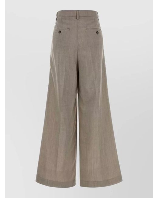 Weekend by Maxmara Gray Wool Wide Leg High Waist Ovvio Pant