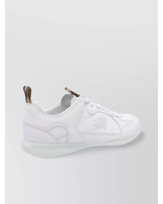 Burberry White Leather Low-Top Sneakers