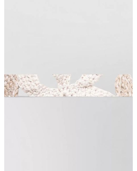 Antonelli Natural Crochet Linen Blend Top Round Neckline
