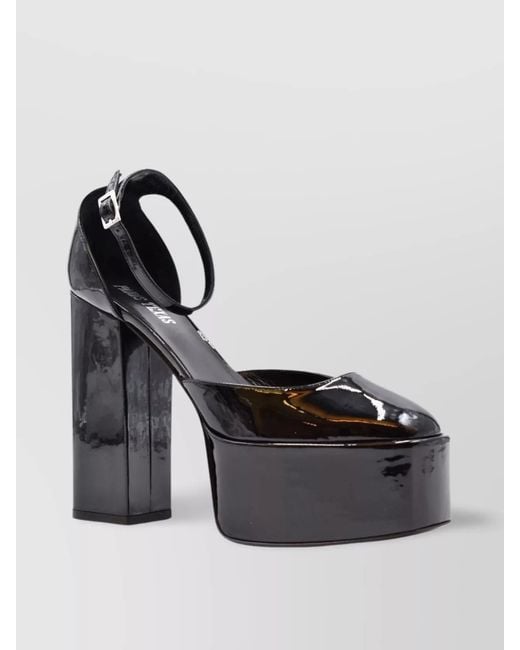 Paris Texas Metallic Platform Sandals Patent Finish Open Toe