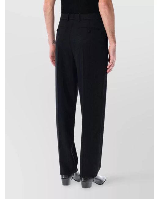 Saint Laurent Black Wool Single-Pleat Tailored Trousers for men
