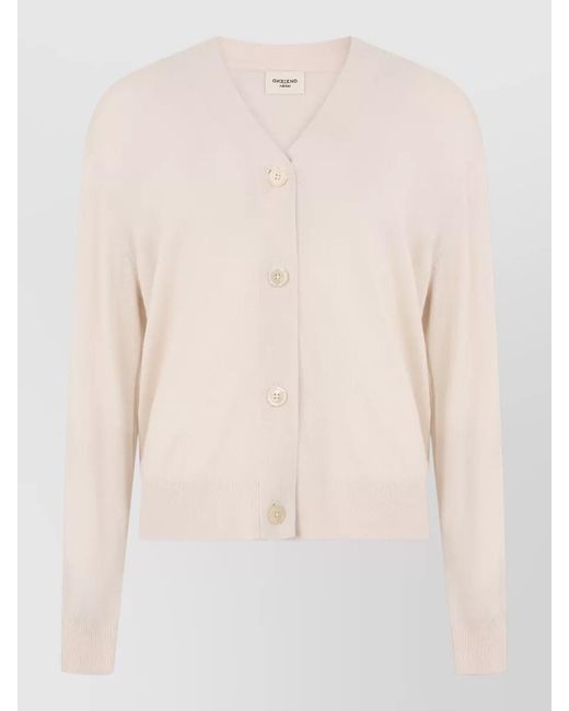 Weekend by Maxmara Natural Cropped Cardigan V Neck Long Sleeves