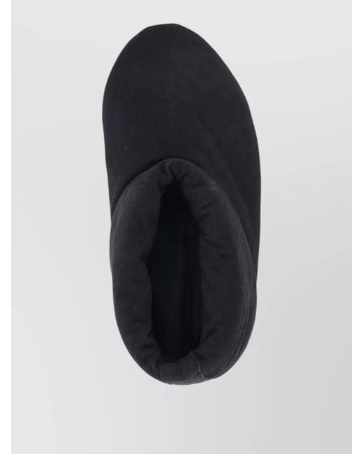Rick Owens Black Ankle Height Sneakers Soft Fabric Round Shape