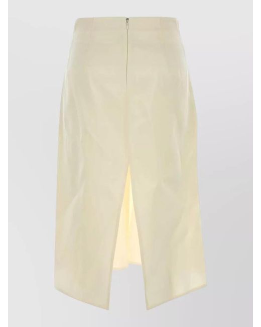 Bottega Veneta Natural Satin Pencil Skirt