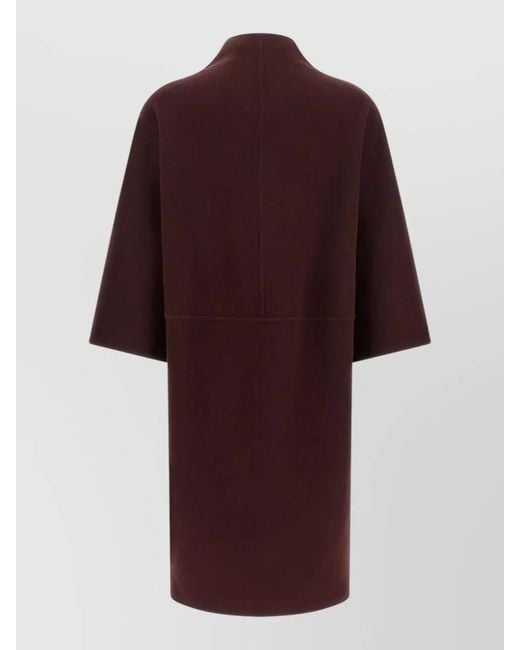 Gianluca Capannolo Red Belted Funnel Neck Coat