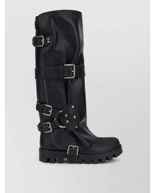 Dolce & Gabbana Black Leather Biker Boots