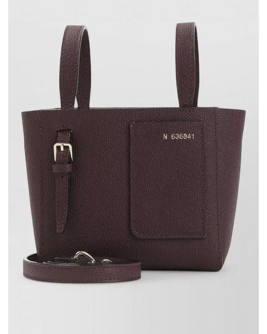 Valextra Brown Mini Calf Leather Shoulder Bag