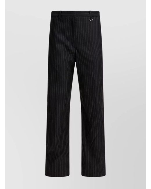 Isabel Marant Black Striped Trousers With Belt Loops And Ring