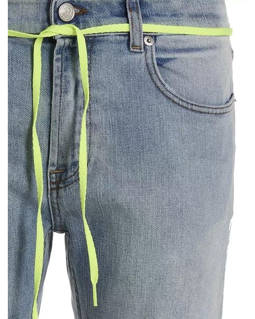 Department 5 Blue Skeith Jeans Straight Leg Five Pocket Belt Loops for men
