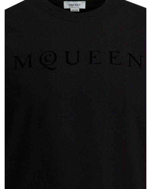 McQueen Black Cotton T-Shirt for men