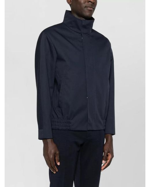 Lardini Blue Cotton Zip Jacket for men