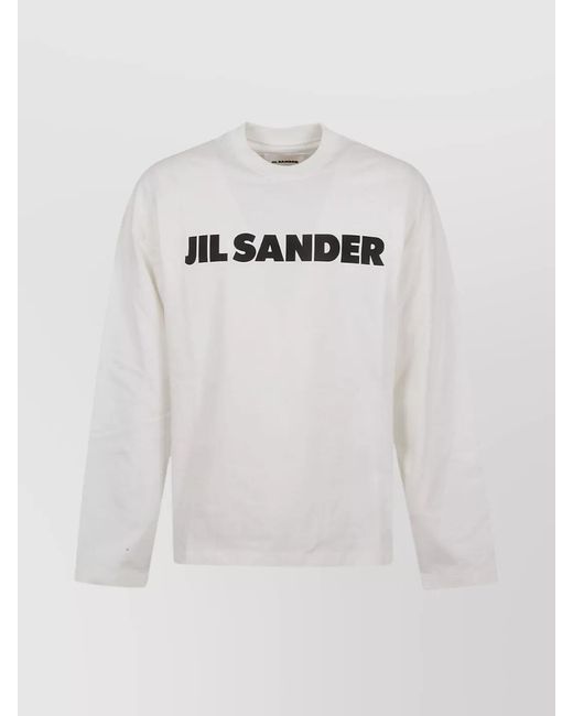 Jil Sander White Cotton Ribbed Long-Sleeve T-Shirt for men