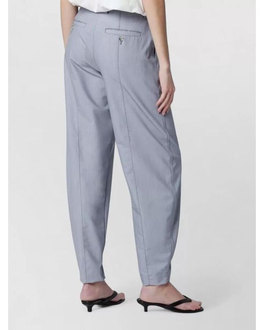 Thelatest Blue Tailored Pants Belt Loops Back Pockets