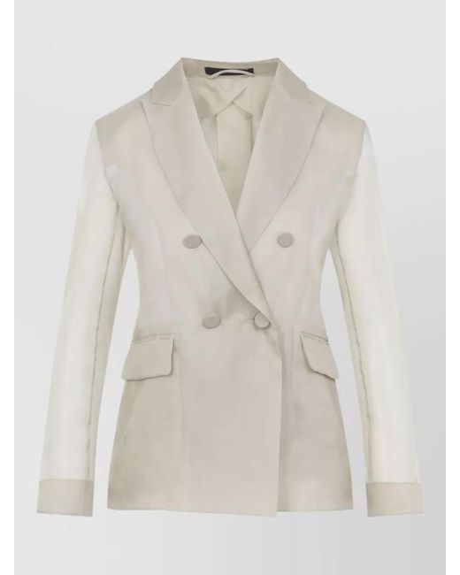 Max Mara Natural Silk Double-Breasted Blazer