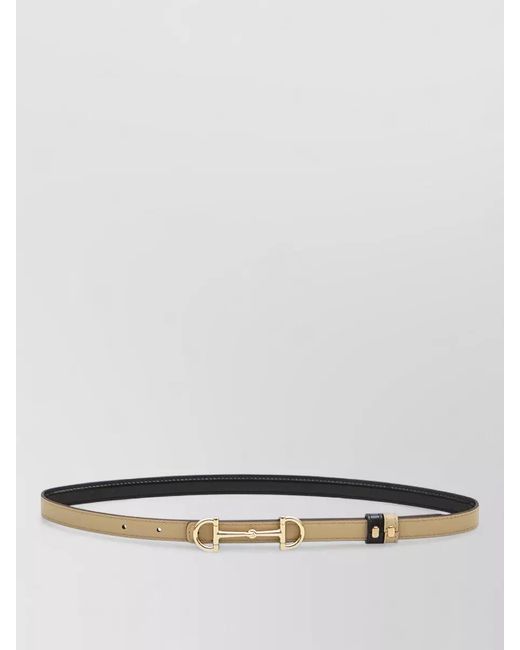 Gucci Gray Leather Reversible Skinny Belt