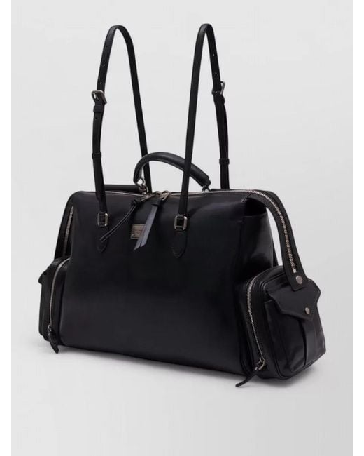 Dolce & Gabbana Black Shoulder Bag Leather Detachable Strap Top Handle