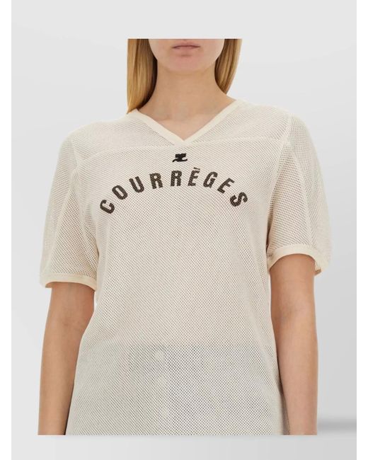 Courreges Natural Regular-Fit Logo T-Shirt