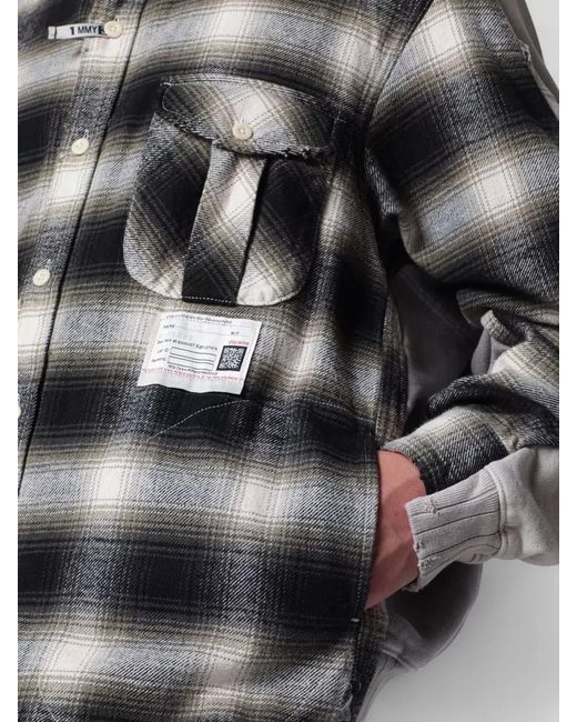 Maison Mihara Yasuhiro Gray Long Sleeve Shirt Chest Pocket Plaid for men