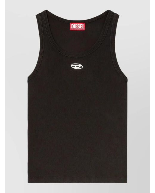DIESEL Black Ribbed Slim-Fit Sleeveless Tank Top