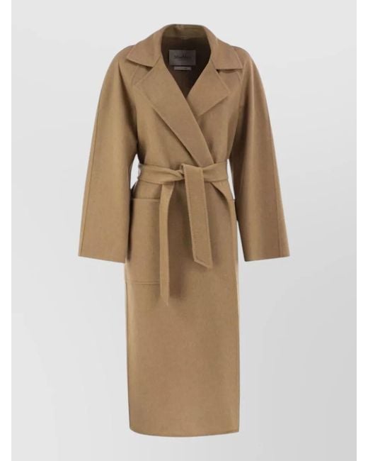 Max Mara Natural Belted Midi Coat Relaxed Fit