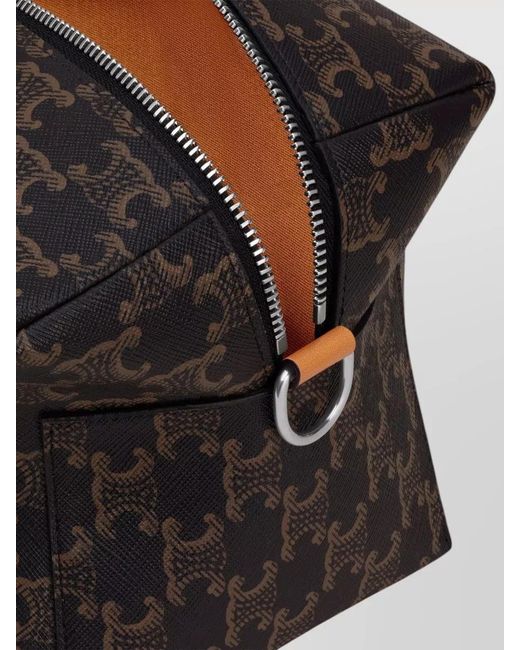 Céline Gray Leather Trimmed Clutch Bag for men