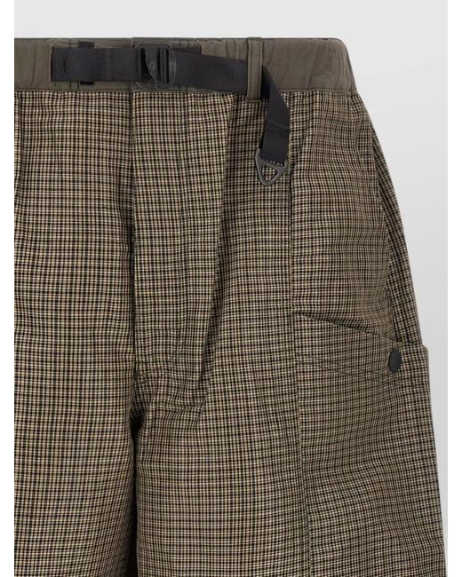 Comme des Garçons Green Checked Linen-Blend Wide-Leg Bermuda Shorts for men