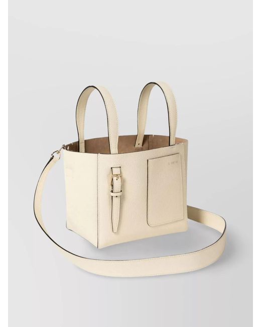 Valextra Natural Na Leather Tote Bag