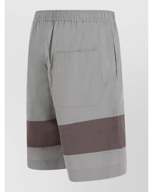 Craig Green Gray Barrel Cotton Shorts Striped Design for men